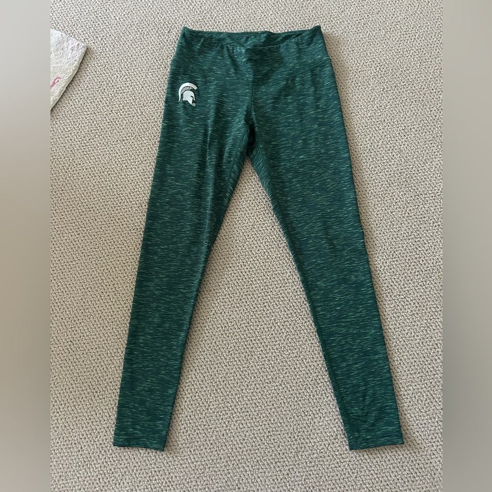 Michigan State University Zoozatz Leggings with Spartan logo, women’s medium